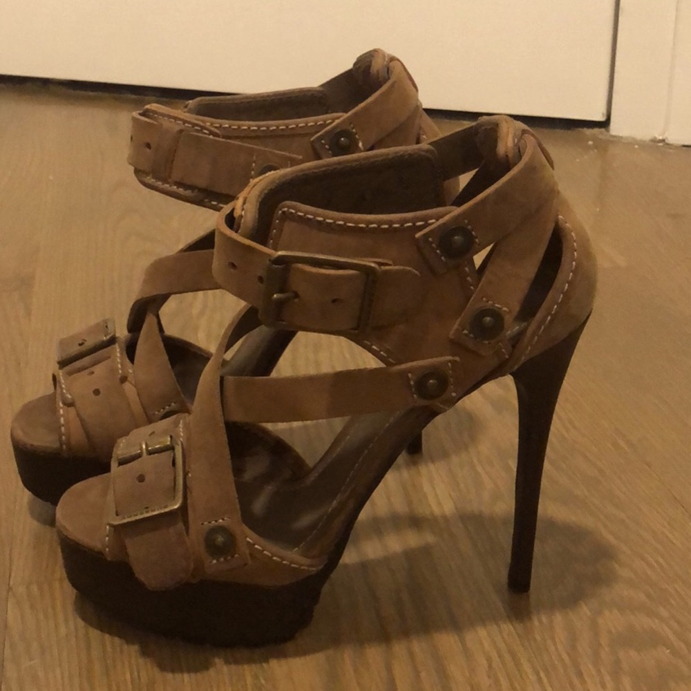 Burberry combat platform heels